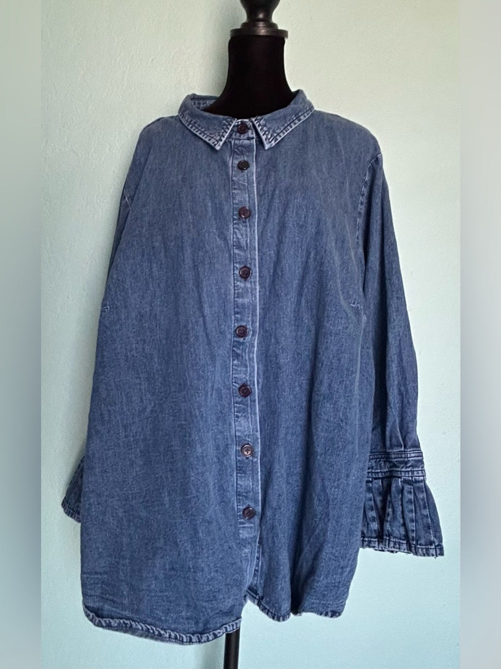 Classic Denim Button-Down Shirt - Blue